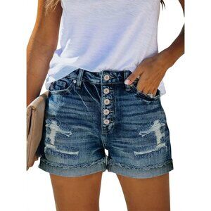 Women's Grey Casual Denim Shorts Summer Jeans Stretchy Hot Short Pants
